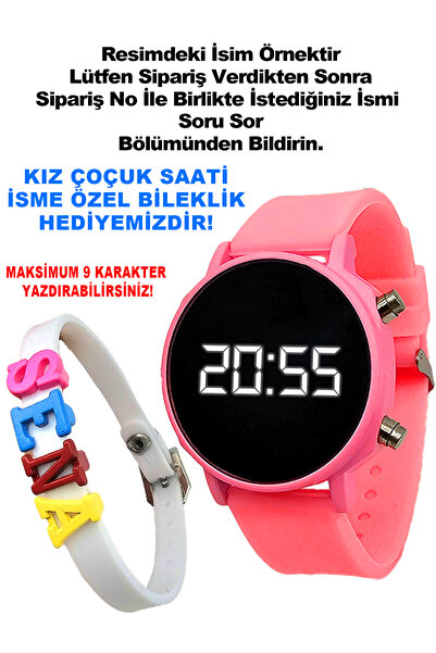 tutkanstore Çocuk Saati Dijital Kız Kol Saati Led Kol Saati Hediye Seti İsme ...