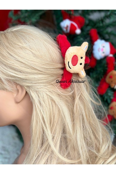 QUEEN AKSESUAR المستوردة الفاخرة أفخم فروي عيد الميلاد رقيق 3D الرنة مزين الغ...