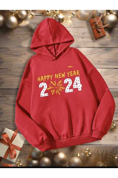 mercoledi Κόκκινο Πρωτοχρονιάτικο Φούτερ με κουκούλα με τσέπη καγκουρό Unisex...