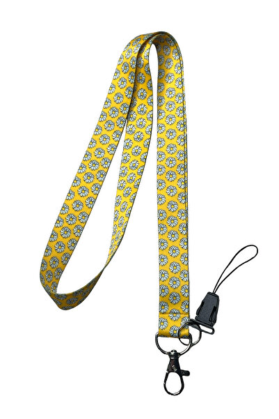 StormiStoretr Curea pentru telefon cu frânghie galbenă Daisy Neck