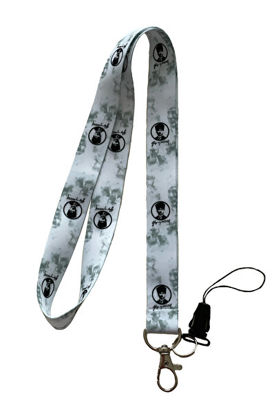 StormiStoretr Beyaz Atatürk Boyun ipi Telefon Askısı