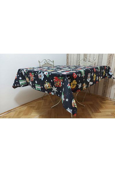 gonk Rectangular, Christmas Patterned, Duck (Liquid Repellent, Stain Resistant) Fabric, Dining Table Cloth
