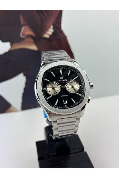 Hislon STEEL MEN'S WRISTWATCH DAMAT MODEL 5 ATM WATERPROOF