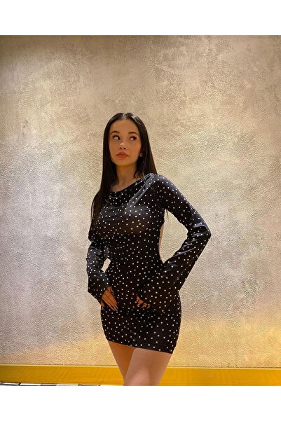 İlaydaButik Ayarlamalı Sırt Dekolte Mini Elbise