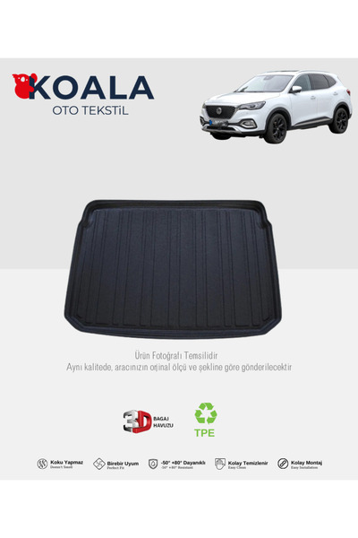 KoalaOtoTekstil MG HS (Kulaklı) (2018 ve Sonrası) 3d Bagaj Havuzu