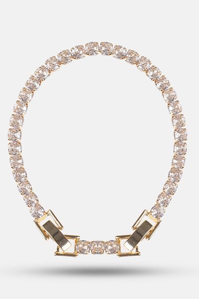 Serelia Zircon Stone Round Model Waterway Gold Bracelet 4 Mm