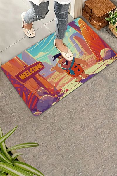 Valerine Life Fred Flintstone Stone Age Welcome Door Mat 45x70cm