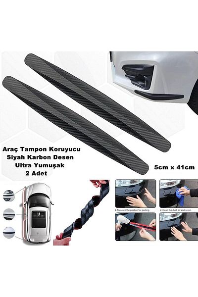 APEXİ 2 Pieces Red Carbon Patterned Car Bumper - Protective, 5X41