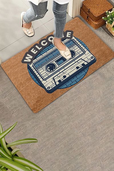 Valerine Life Nostalgic Cassette Welcome Door Mat 45x70cm
