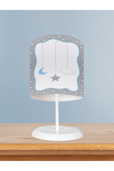 BAMBAŞKA MODA Baby and Children's Room Star and Moon Pattern Framed Lampshade