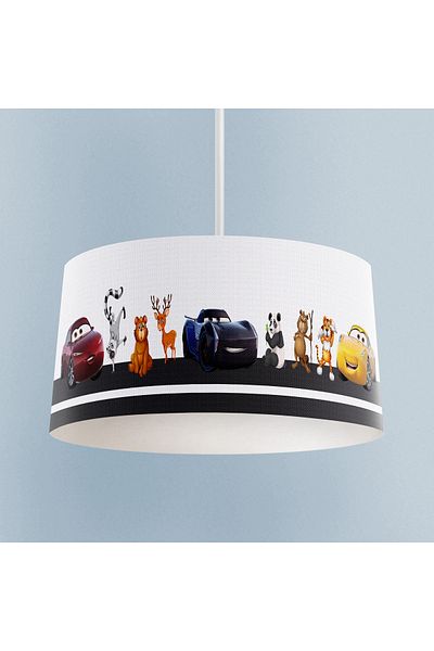 BAMBAŞKA MODA BABY AND CHILDREN'S ROOM Road Animal and Car Patterned Chandelier