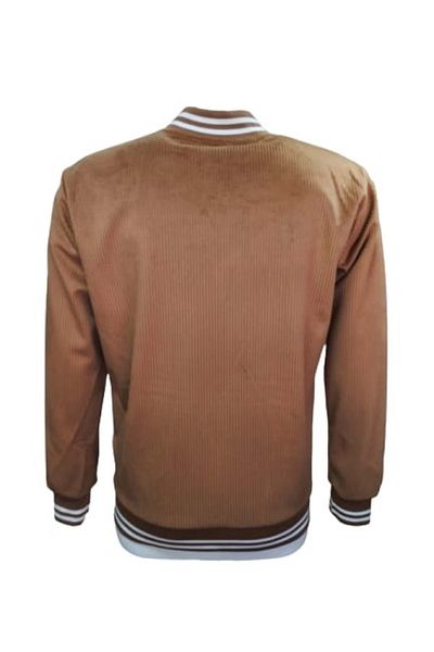 LUCKY Men's L01368 Zippered High Collar Velvet Jacket - L01368 - Tan - ST01368-Taba-M