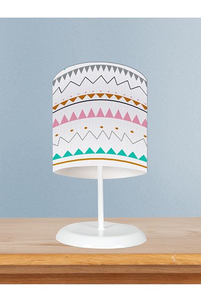 BAMBAŞKA MODA Baby and Children's Room Zigzag Patterned Lampshade