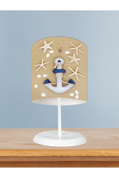 BAMBAŞKA MODA Baby and Children's Room Brown Anchor Patterned Lampshade
