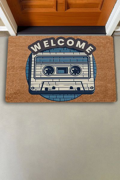 Valerine Life Nostalgic Cassette Welcome Door Mat 45x70cm