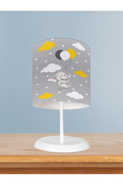 BAMBAŞKA MODA Baby and Children's Room Sweet Elephant and 3 Balloon Patterned Lampshade