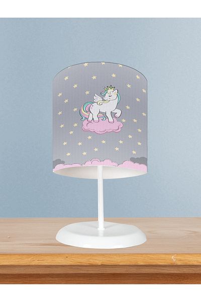 BAMBAŞKA MODA Baby and Children's Room Hopscotch Unicorn Patterned Lampshade