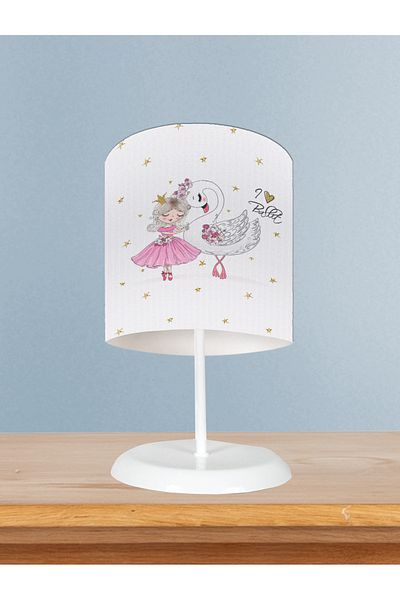 BAMBAŞKA MODA Baby and Children's Room Ballerina Girl and Swan Pattern Lampshade