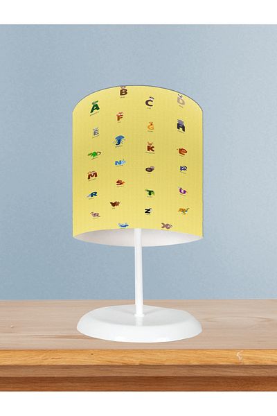 BAMBAŞKA MODA Baby and Children's Room Numbers and Letters Hopscotch Pattern Educational Lampshade