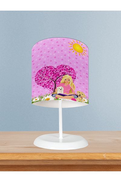 BAMBAŞKA MODA Baby and Children's Room Barbie and Heart Patterned Lampshade