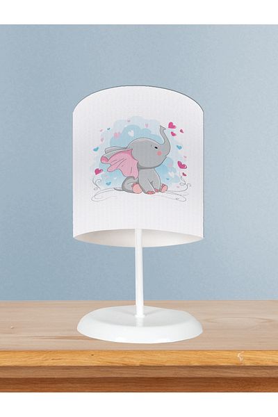 BAMBAŞKA MODA Baby and Children's Room Heart and Small Elephant Pattern Lampshade