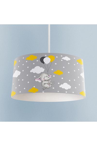 BAMBAŞKA MODA BABY AND KIDS ROOM Sweet Elephant and 3 Balloons Patterned Chandelier