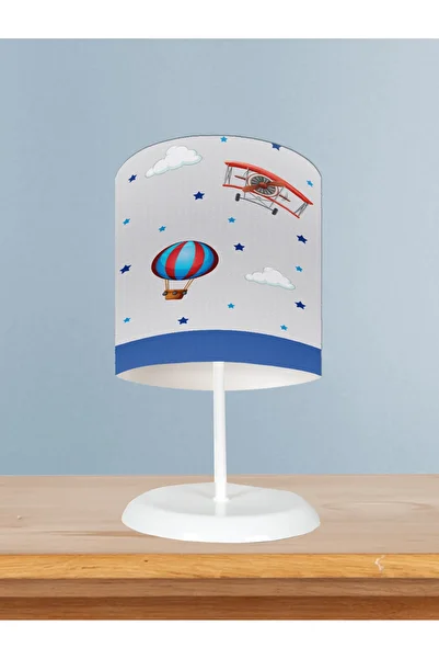 BAMBAŞKA MODA Baby and Children's Room Airplane and Flying Balloon Patterned Lampshade