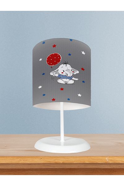 BAMBAŞKA MODA Baby and Children's Room Elephant Red Balloon Patterned Lampshade
