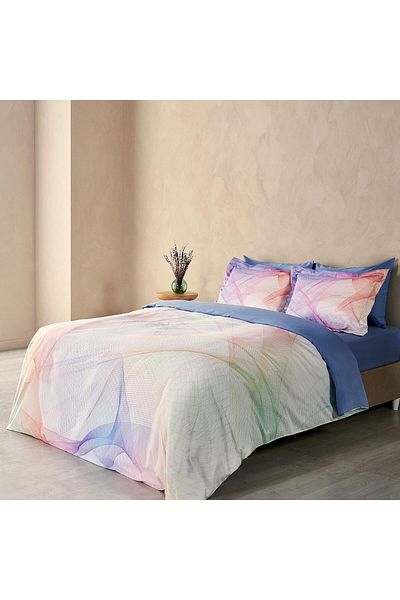 Marie Claire Waves Single Cotton Satin Duvet Cover Set