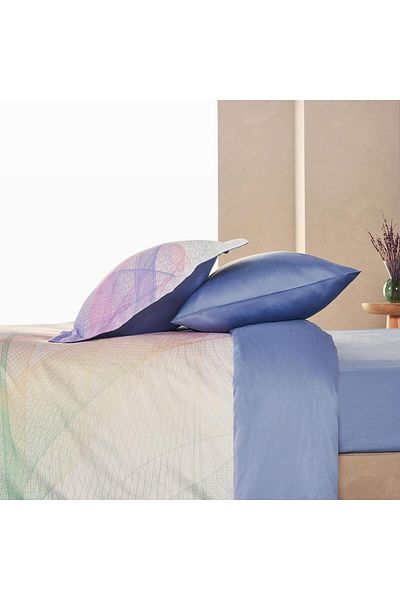 Marie Claire Waves Single Cotton Satin Duvet Cover Set