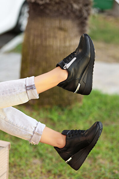 Madam Tarz Felicia Wedge Sole Zipper Detailed Casual Women's Sports Shoes