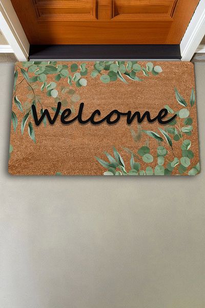 Valerine Life Eucalyptus Leaves Welcome Door Mat 45x70cm