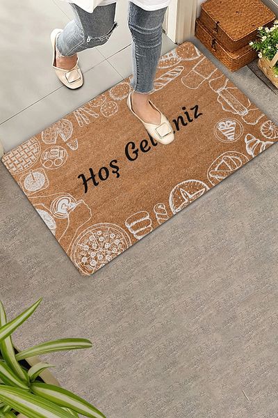 Valerine Life Welcome Door Mat with Cake and Pie Figures 45x70cm