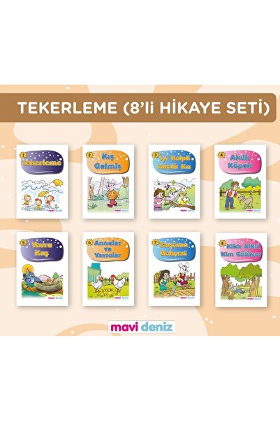 Mavi Deniz Yayınları Mavi Deniz 1. Sınıf Tekerleme Hikaye Seti 8 Kitap Yeni