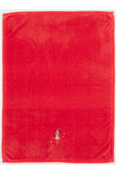 MEYHOME Wellsoft Plush Red Color Children's Blanket (75x100) Embroidered