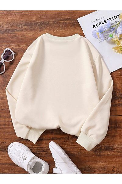 Machetta Hanorac oversize cu imprimeu Hello 3 Cat pentru copii unisex