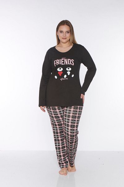 Rubina Secret (LARGE SIZE) Long Sleeve Cotton Pajamas Set