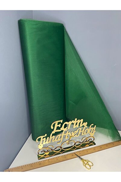 ecrin tuhafiye hobi Zümrüt Yeşili Kristal Tül En 3 Mt Boy 1 Mt