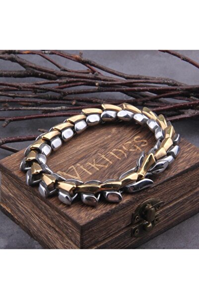 northstarshop Viking Ouroboros Scandinavian Nordic Dragon Design 316 Steel Bracelet