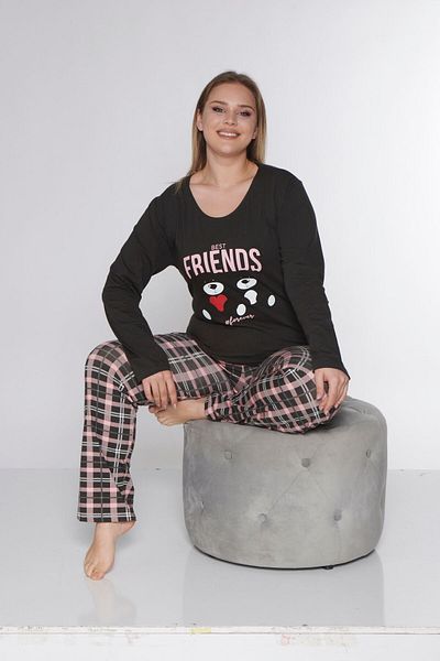 Rubina Secret (LARGE SIZE) Long Sleeve Cotton Pajamas Set