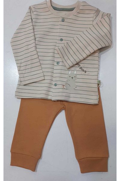 Biorganic Coll Lines Bunny Baby Pajama Set