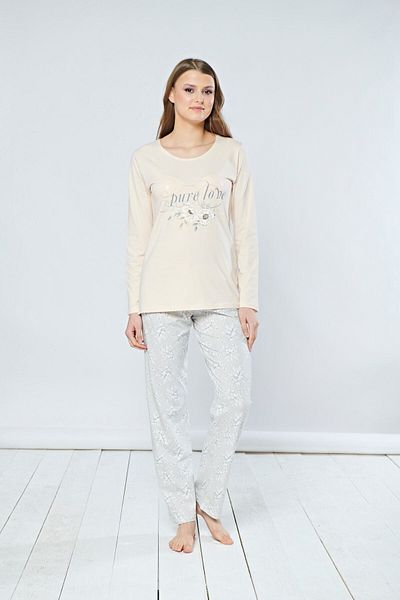 Rubina Secret Σετ Πιτζάμες Βαμβακερές Μακρυμάνικες