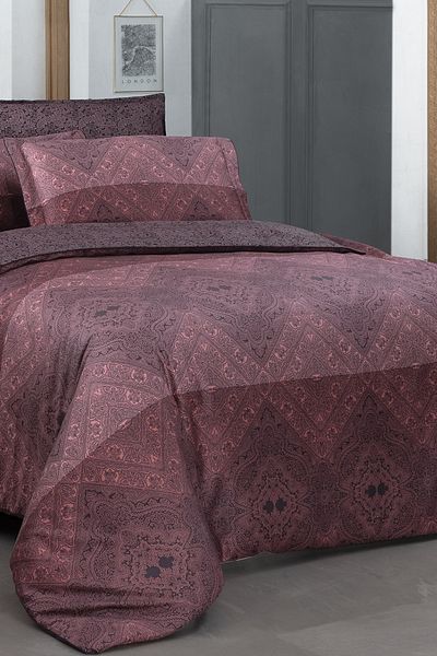 Sarev Brezno Red King Size (King Size) 100% Cotton Satin Double Sided 300 TC Duvet Cover Set