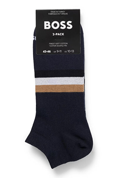 BOSS Erkek Marka Logolu Rahat Kullanım Dört Mevsim Lacivert Çorap 50477890-401