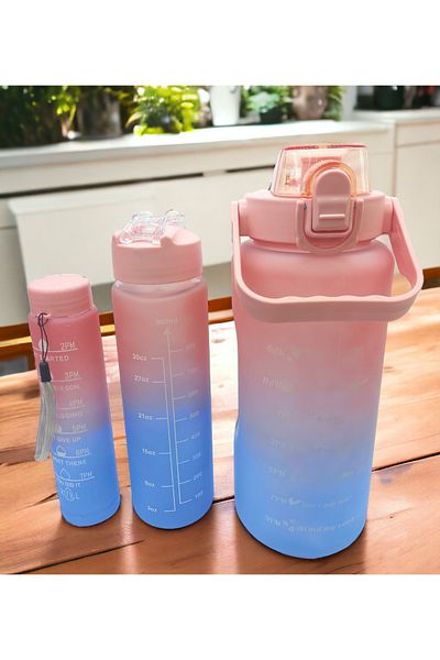 Comprox 2 Liter Pink Water Bottle - 3-Piece Water Bottle Plastic