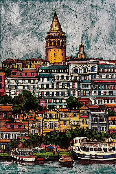 Aden GALATA KULESİ YAĞLIBOYA KANVAS TABLO