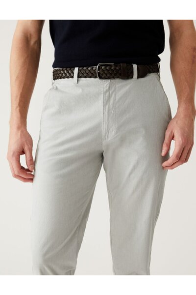 Marks & Spencer Slim Fit Dokulu Chino Pantolon
