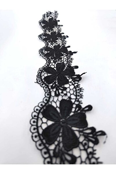 FASHİON DANTEL بوليستر غيبور فيستو نمط أسود عرض 8 سم