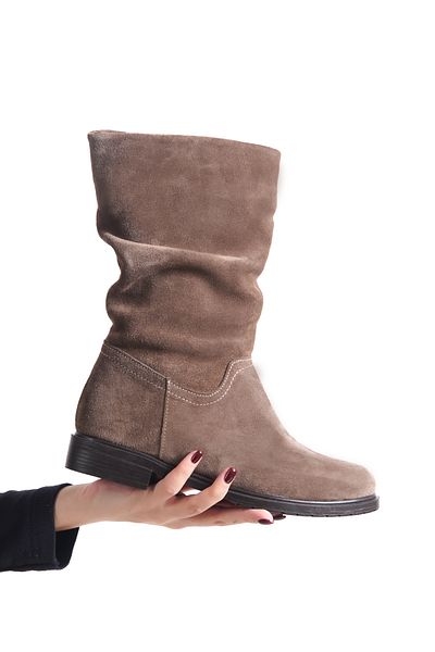 Deripabuc Genuine Leather Mink Suede Women's Leather Boots Trc-7002