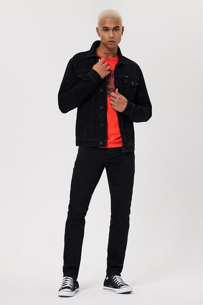 Lee Cooper Мъжки дънкови панталони Jeff Alrakıs с тъмен тесен крой - 232 Lcm 121076